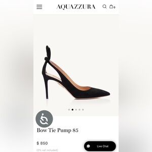 NEW ❤️👠Aquazzara Bow Tie Suede Pump 85..size37.5